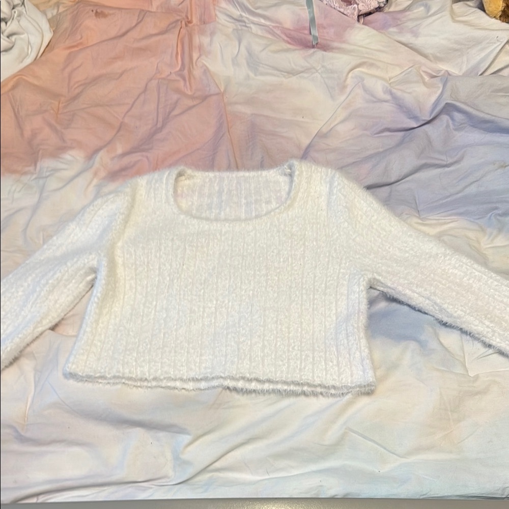 Cozy White Knit Sweater